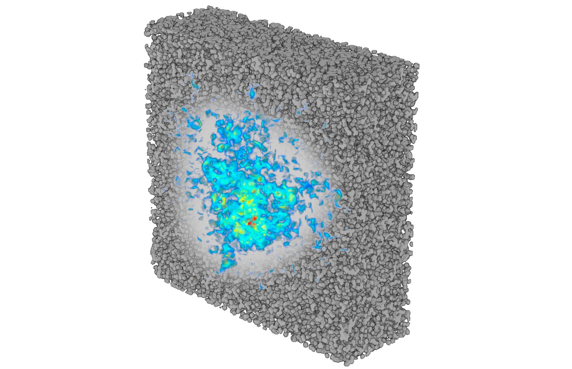 FIGURE 1. Image of an electromagnetic wave trapped inside a disordered metal.