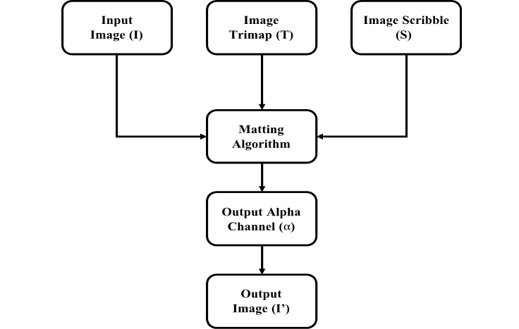 FIGURE 1. A block diagram of the basic image matting process.