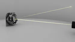 FIGURE 1. Beam steering example using a micro gimbal with piezoelectric ultrasonic motors. FIGURE 1. Beam steering example using a micro gimbal with piezoelectric ultrasonic motors.