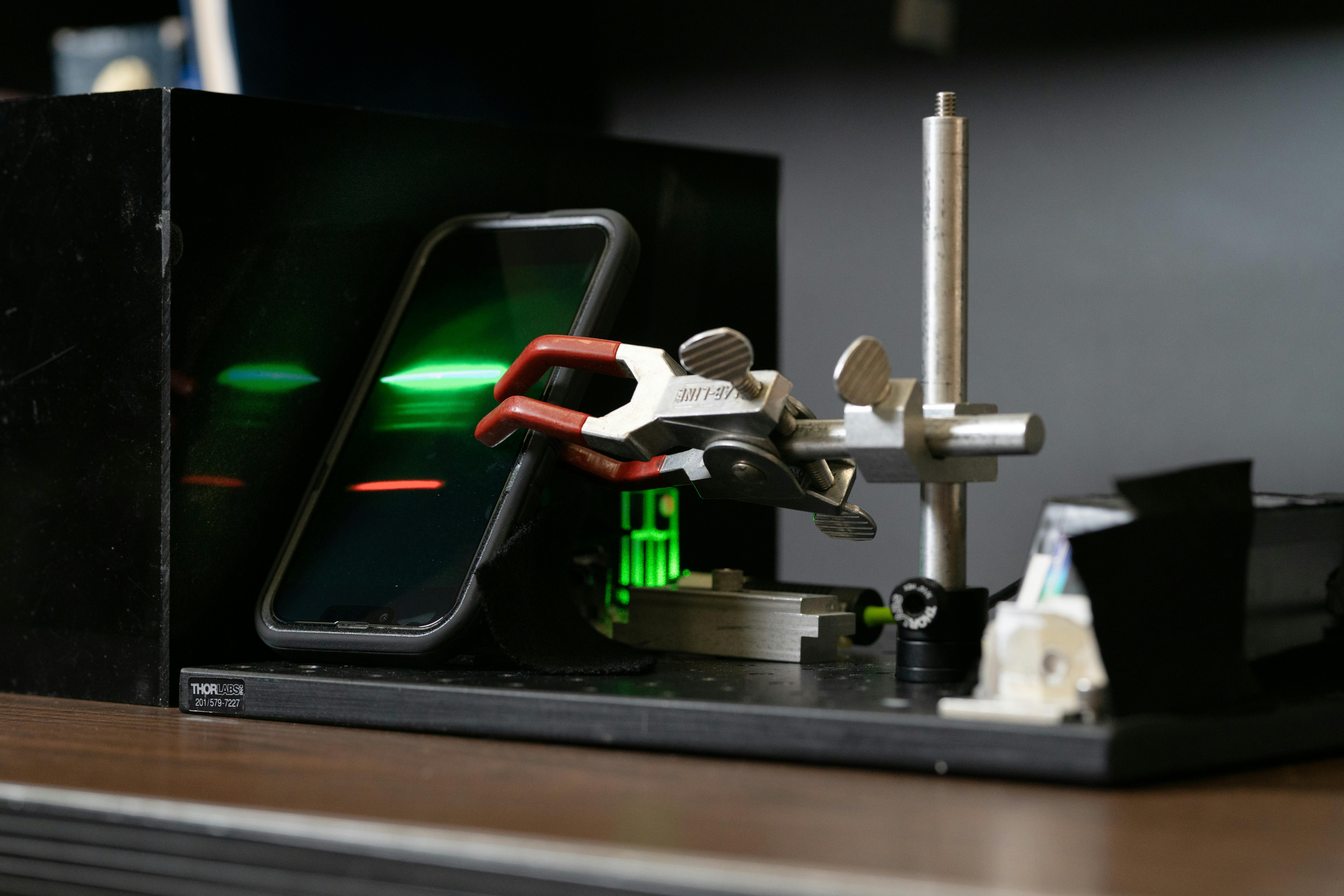 The portable smartphone-based Raman spectrometer system is capable of detecting and analyzing chemicals and other materials in the field.