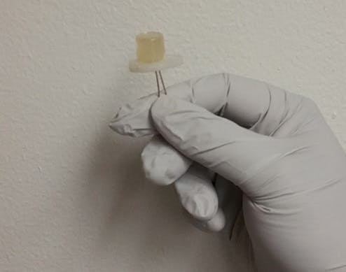 A small light-emitting diode (LED) is fabricated from carbon dots.