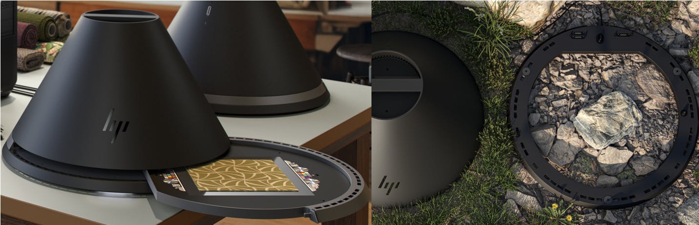 FIGURE 1. HP Z Captis Dual-modality PBR capture modes: Studio (left) and Explorer (right).