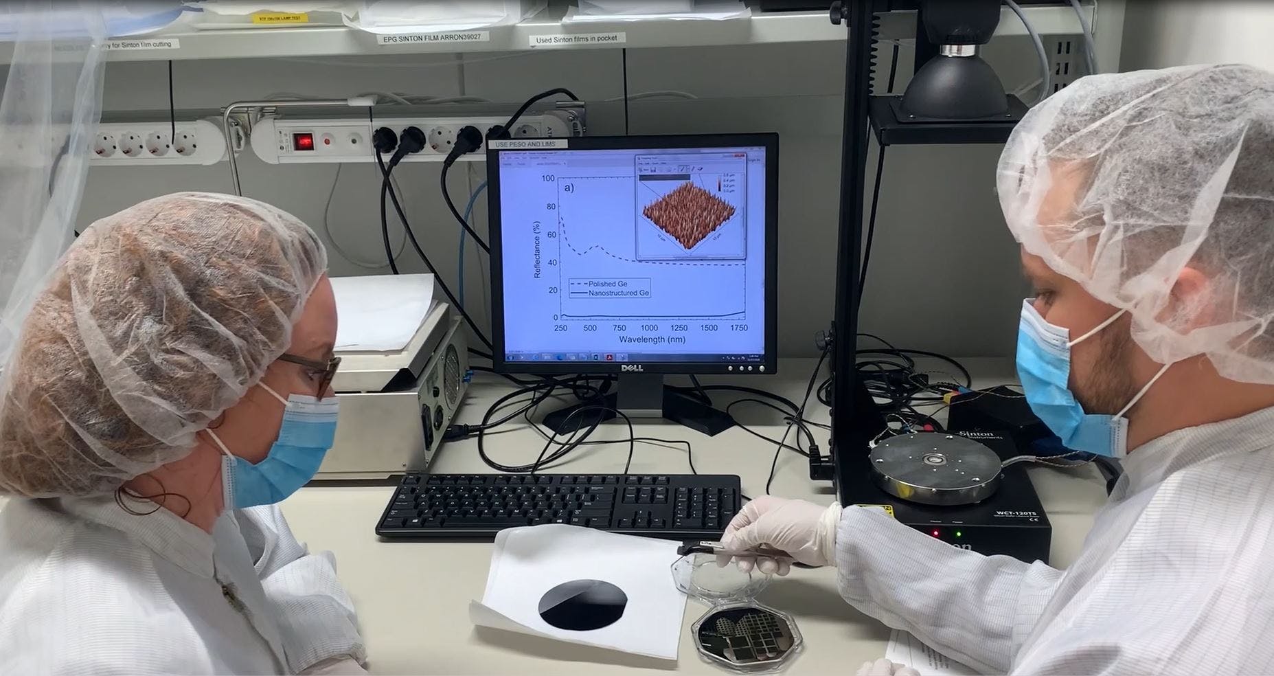 Professor Hele Savin (left) and her group used the Micronova micro- and nanofabrication center at Aalto University to fabricate their germanium infrared photodiodes.