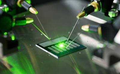 A carbon-nanotube optical rectenna converts green laser light to electricity in the laboratory of Baratunde Cola at the Georgia Institute of Technology.