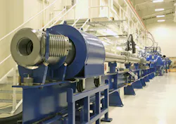 FIGURE 1. Southwest Research Institute’s light-gas gun. FIGURE 1. Southwest Research Institute’s light-gas gun.
