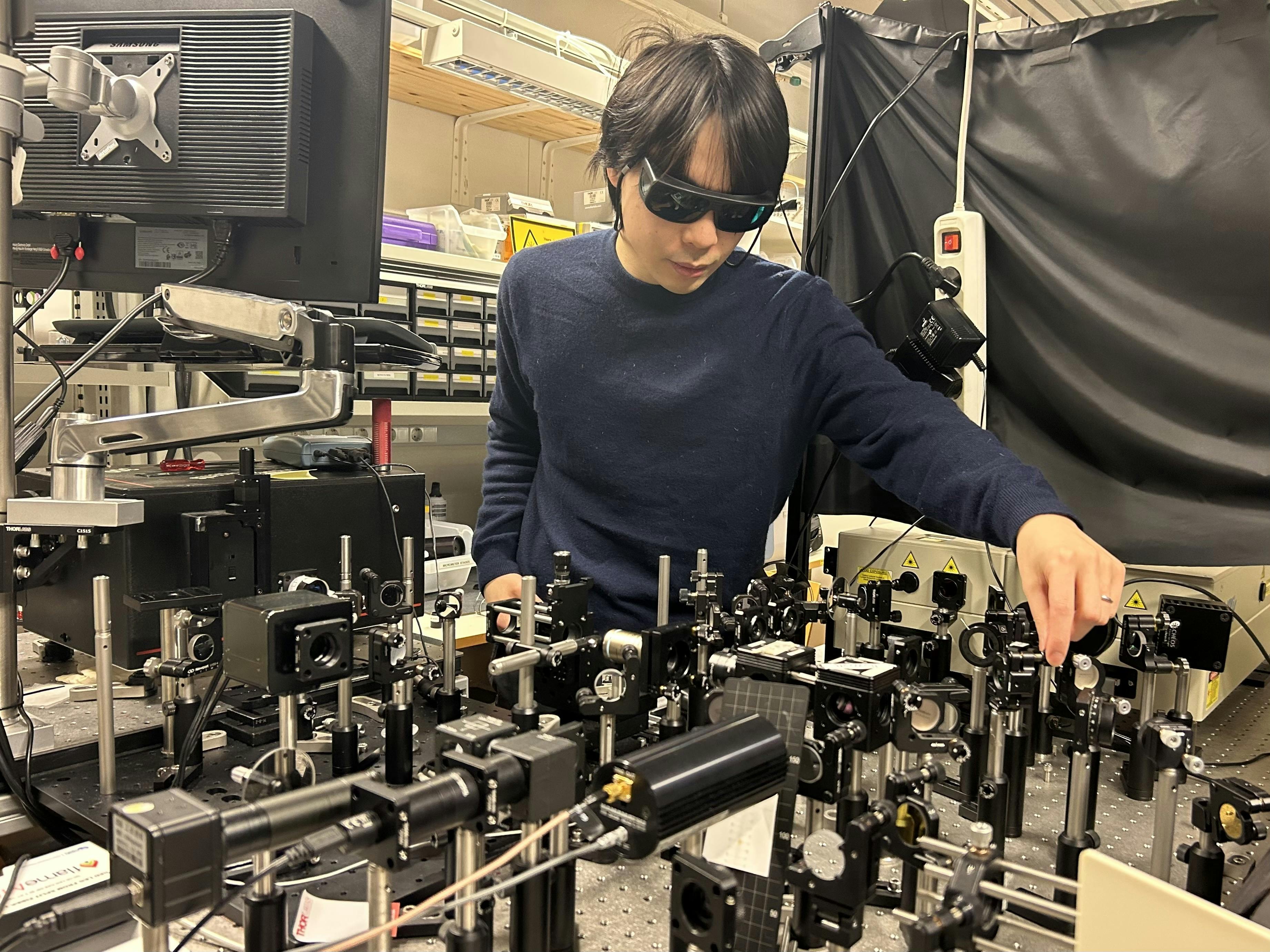 Yufeng Zhang in the team's lab.