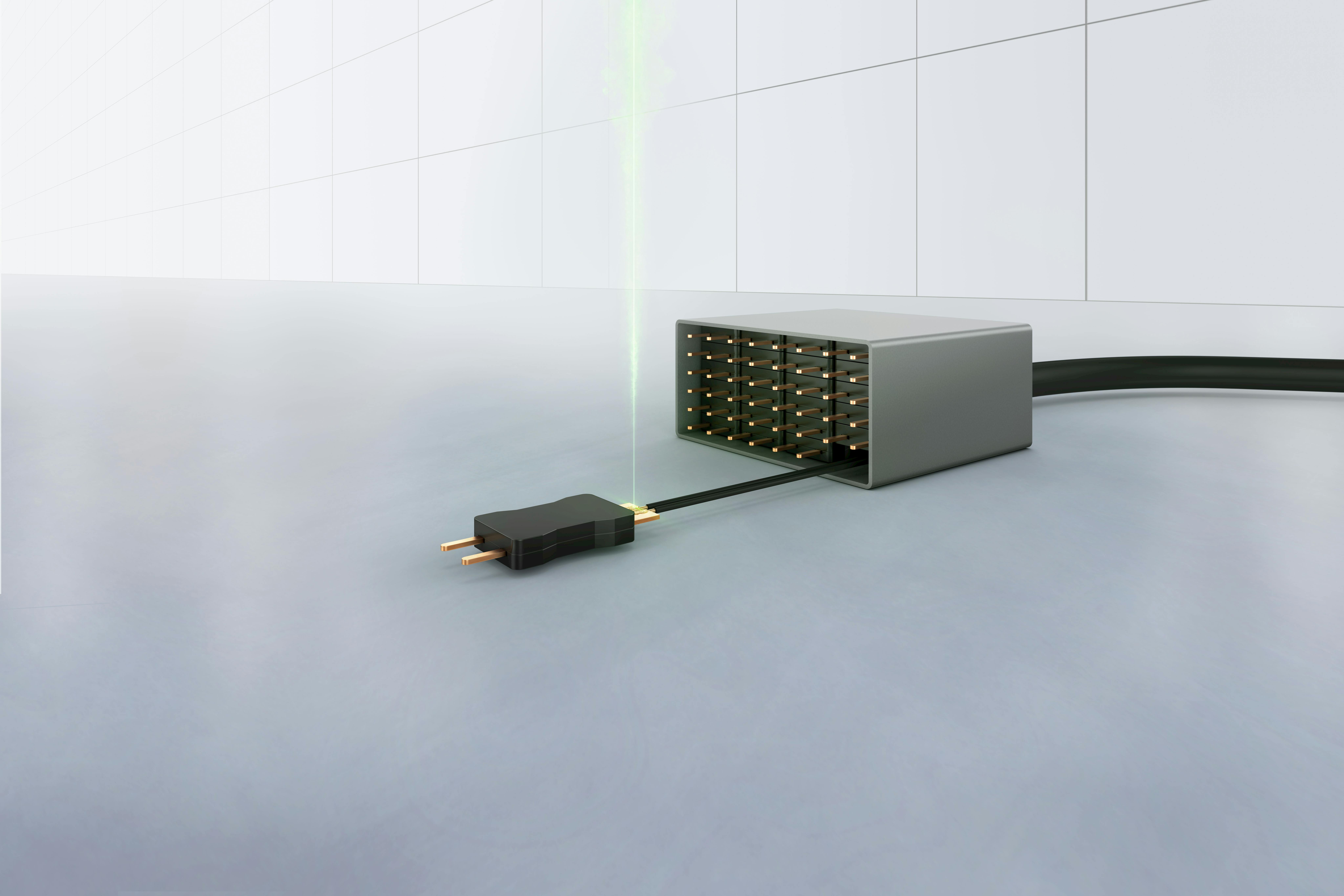 FIGURE 1. A high-speed data component laser-welded with a green laser beam.