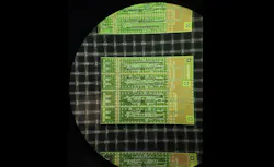Architectural layout of a 5 × 7-mm 400G per lane photonic circuit with heterogeneously integrated lasers, modulators, and amplifiers. Architectural layout of a 5 × 7-mm 400G per lane photonic circuit with heterogeneously integrated lasers, modulators, and amplifiers.