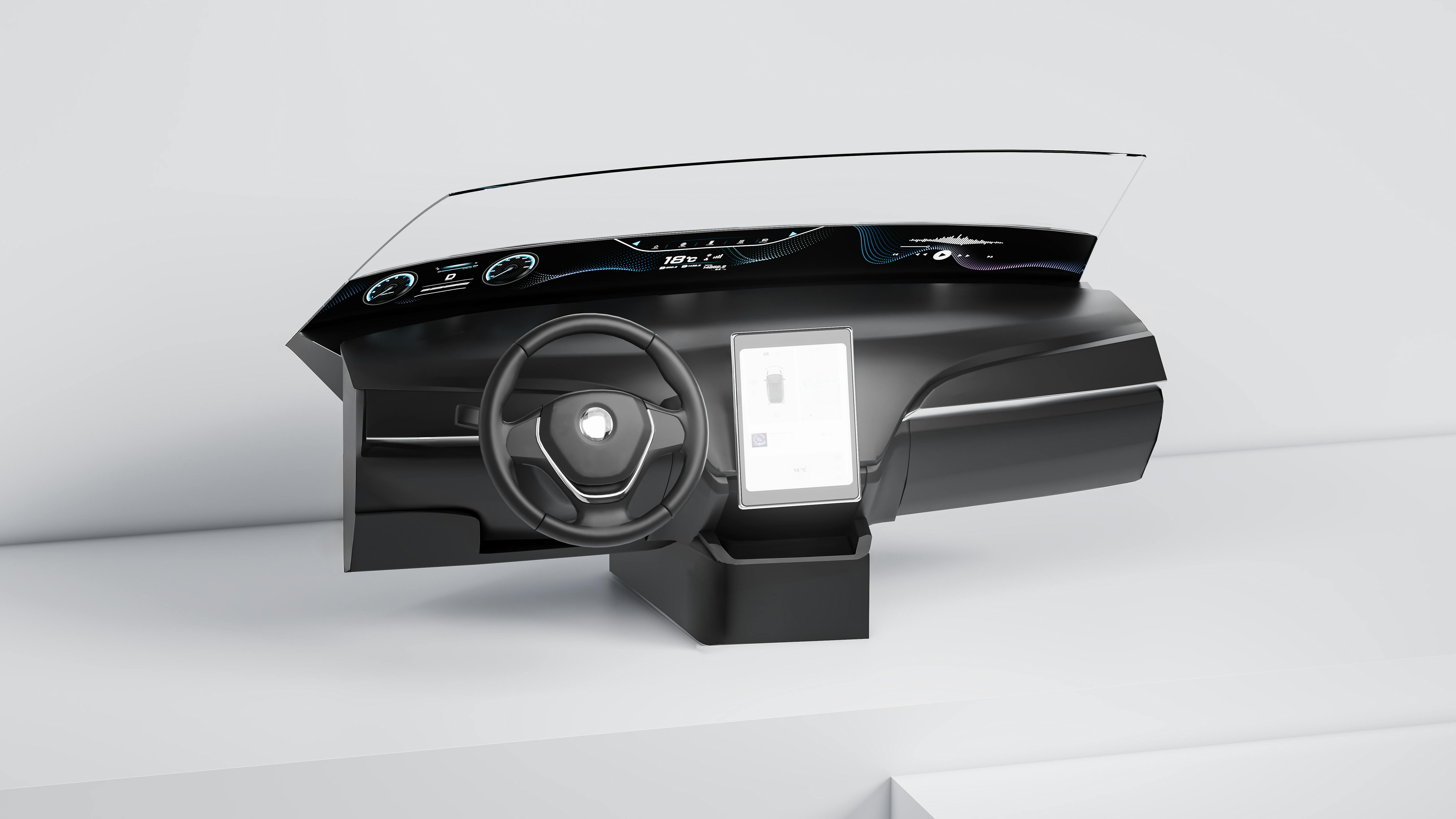 P Hud Project Driving Information Across The Entire Width Of The Windshield; Delo Photobond Sj4195 Enables Structural Bonding Of Display Components At Production Speed (image: Delo)