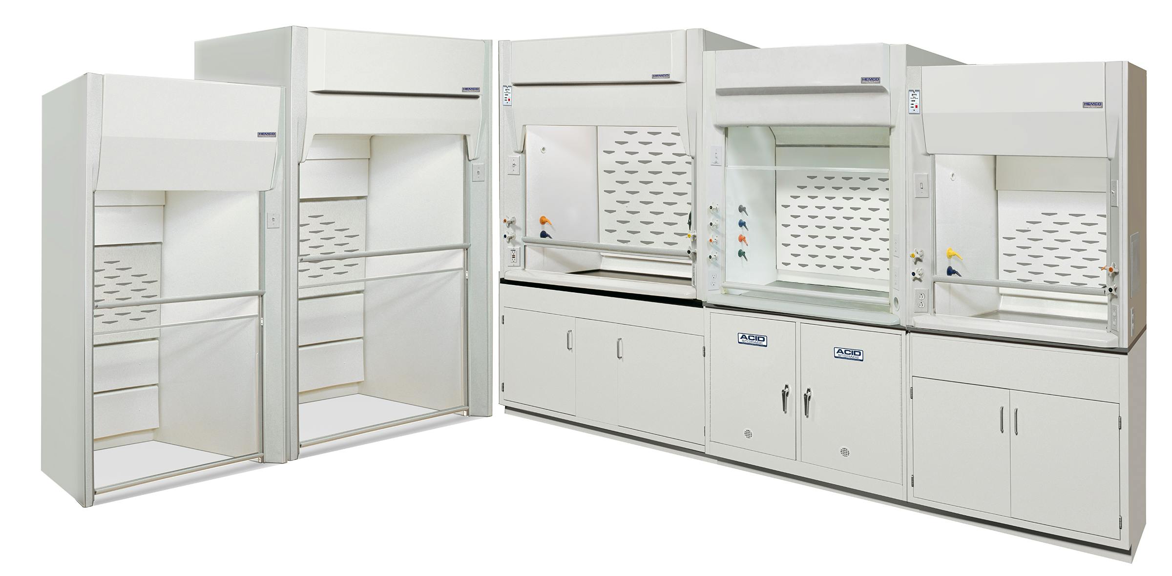 UniFlow Bench Mount and Floor Mount hoods with over 40 standard sizes and custom sizes to your specs. UniFlow Superstructure exclusive unitized dual wall construction for total chemical resistance, strength, and durability. Performance tested to ASHRAE 110 - 1995. U.L.1805 Classified for Fume Hoods & Cabinets, & SEFA1 Recommended Practices for Fume Hoods.
