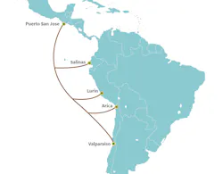 The planned submarine cable will run from Guatemala to Chile. The planned submarine cable will run from Guatemala to Chile.