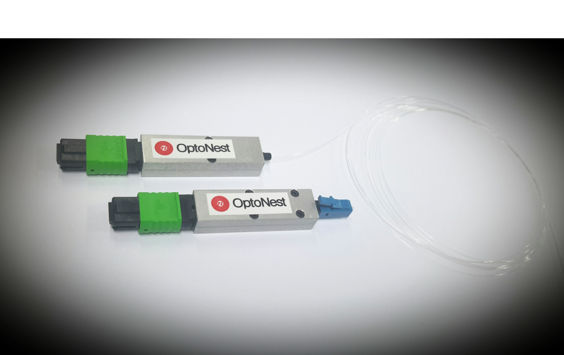 The 1x8 MPO Splitter Module (LC to MPO Connector) developed by OptoNest.