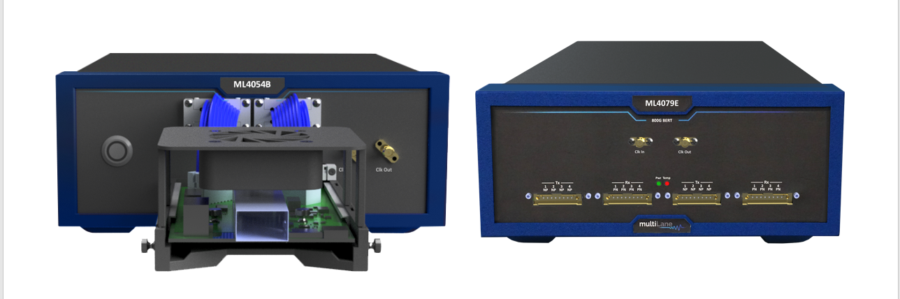 The ML4054B (left) focuses on 400G manufacturing applications while the ML4079E 800G BERT (right) is designed to meet R&D requirements.