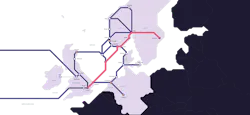 Tampnet's European network and the optimized route between Stockholm and London. Tampnet's European network and the optimized route between Stockholm and London.