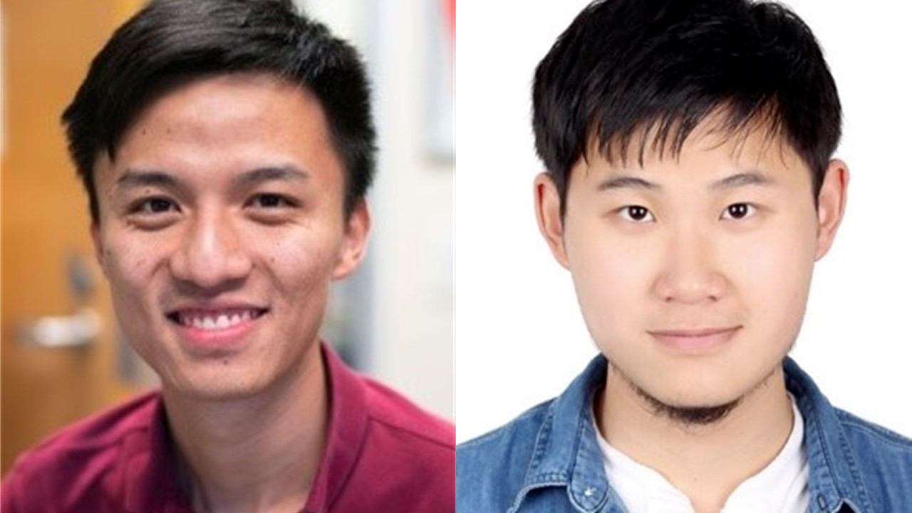 Chao Xiang (left), a Ph.D. student from the University of California at Santa Barbara, and Runzhou Zhang, a Ph.D. student from the University of Southern California, are the most recent recipients of the Tingye Li Memorial Scholarship Award.