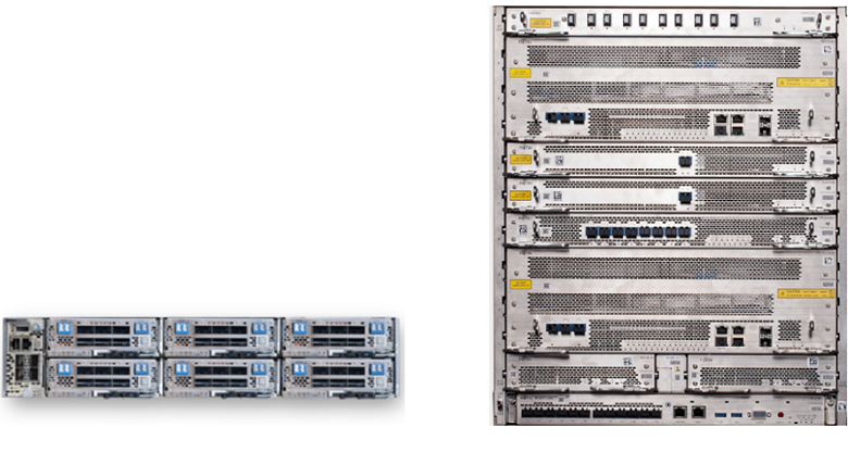 The 1FINITY T900 Transponder (left) and the 1FINITY L900 line system (optical wavelength division multiplexer) that compose , the 1FINITY Ultra Optical System.