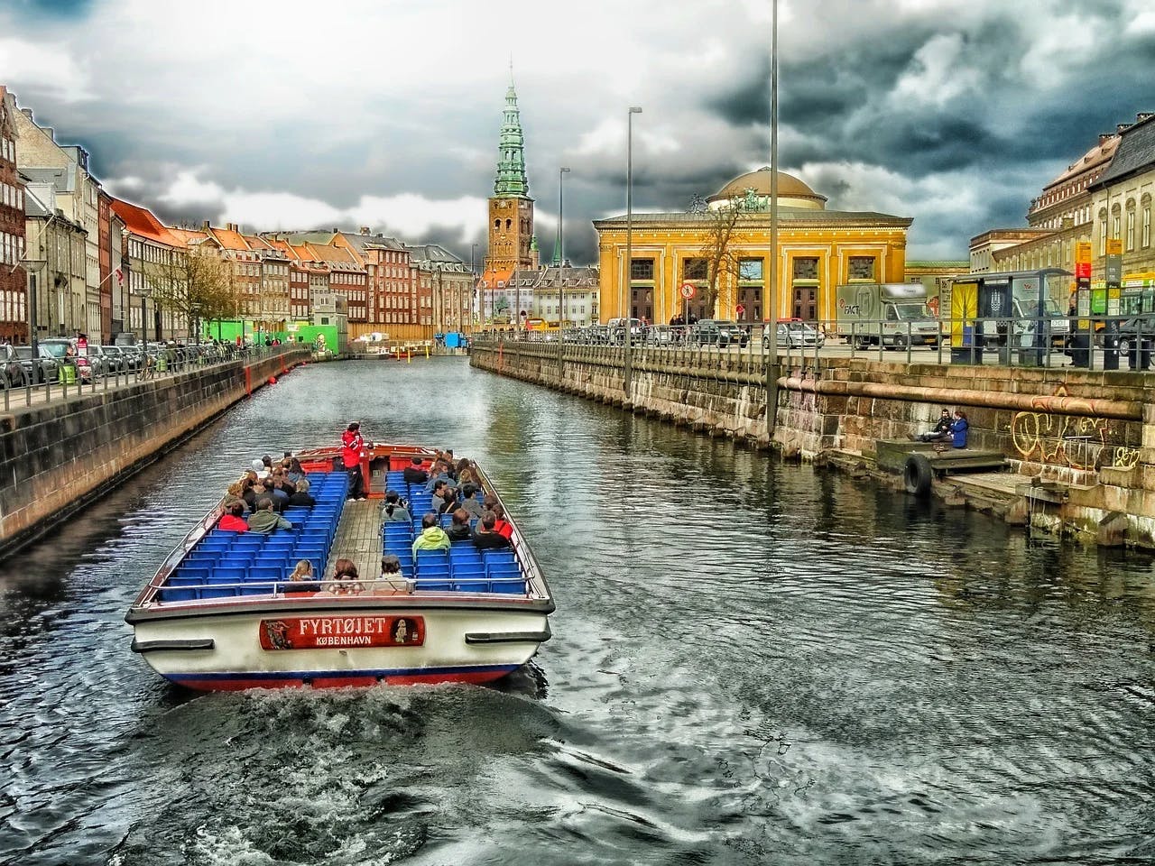 Canal boat, Copenhagen, Denmark