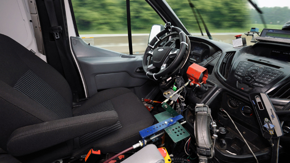 Ford robot van auntonomous ASI test vehicle auto