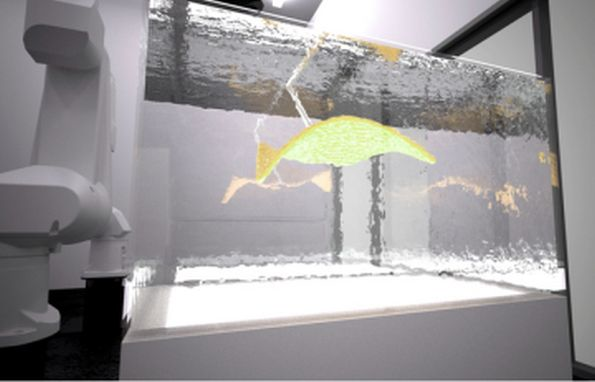 An object created with suspended deposition 3D printing