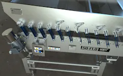 Vibratory Conveyor with Stainless-Steel Grounding Arm Vibratory Conveyor with Stainless-Steel Grounding Arm