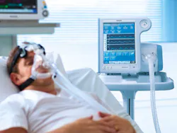Patient is treated with Philips V60 Plus ventilator. Patient is treated with Philips V60 Plus ventilator.