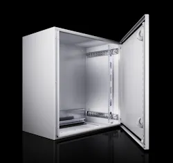 Rittal’s AX line of compact enclosures are ideal for control panels. The housing can be ordered with the properly sized cutout and covered with a machined aluminum panel for easy HMI integration. Rittal’s AX line of compact enclosures are ideal for control panels. The housing can be ordered with the properly sized cutout and covered with a machined aluminum panel for easy HMI integration.