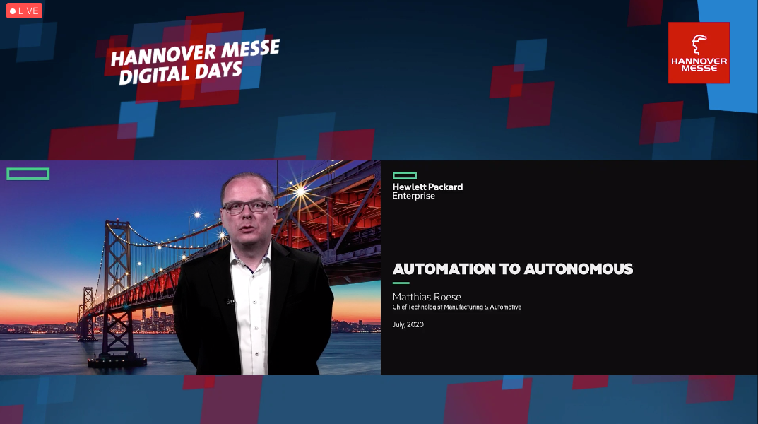 Matthias Roese fait une présentation sur l'autonomie lors des Hannover Messe Digital Days.