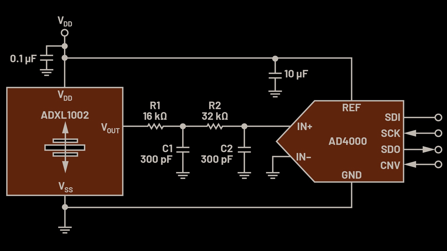 Example of a vibration measurement circuit