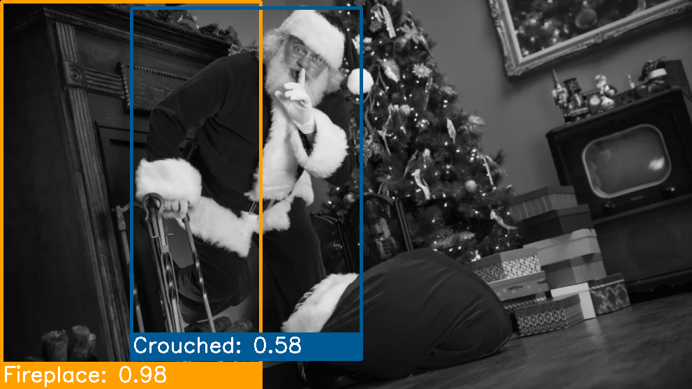 Santa in the fireplace