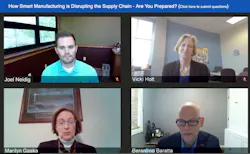 A panel discussion during the SMX (Smart Manufacturing Experience) virtual event. A panel discussion during the SMX (Smart Manufacturing Experience) virtual event.