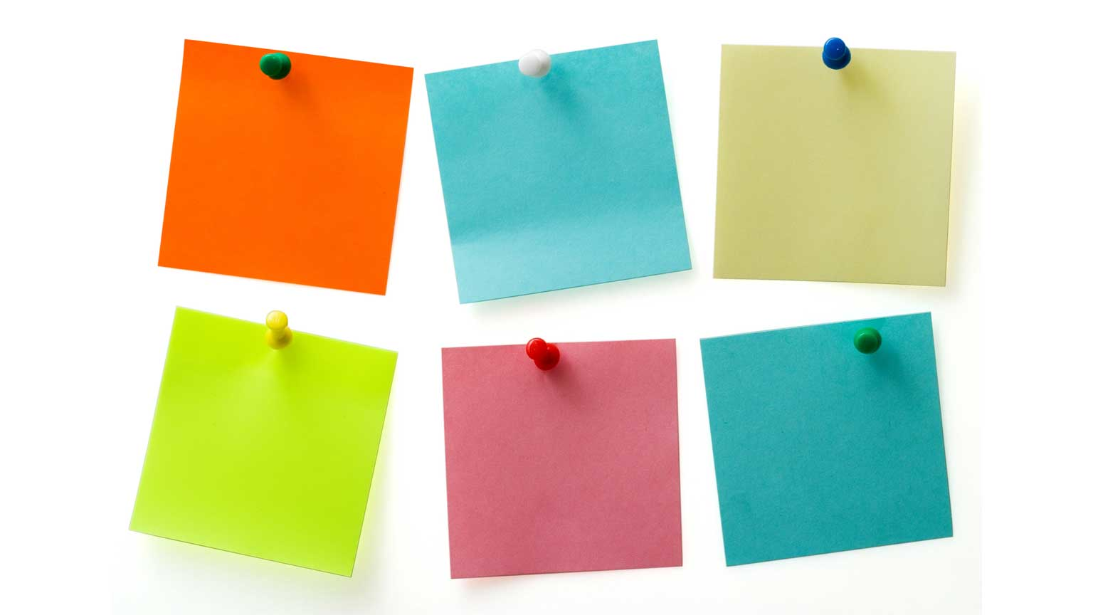 Post-It Notes pinned to a wall