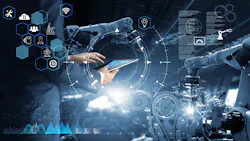 Artist's rendition of the IIoT and robotics Artist's rendition of the IIoT and robotics