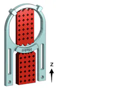 A clip orientated for DMLS production shows the supports needed during the 3D printing process in red. A clip orientated for DMLS production shows the supports needed during the 3D printing process in red.