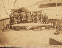 The Whitehead torpedo, an 1860s conception of Giovanni Luppis of the Austro-Hungarian Navy, was the first that travelled to its target under its own power. Until then, “torpedoes” were unpowered and more like marine mines. A three-cylinder compressed-air motor provided locomotion. The Whitehead torpedo, an 1860s conception of Giovanni Luppis of the Austro-Hungarian Navy, was the first that travelled to its target under its own power. Until then, “torpedoes” were unpowered and more like marine mines. A three-cylinder compressed-air motor provided locomotion.