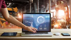 Engineer touching laptop Engineer touching laptop