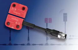 FIGURE 1: The SRF Safety Sensor can operate in a daisy chain of up to 32 sensors for a wide variety of applications. FIGURE 1: The SRF Safety Sensor can operate in a daisy chain of up to 32 sensors for a wide variety of applications.