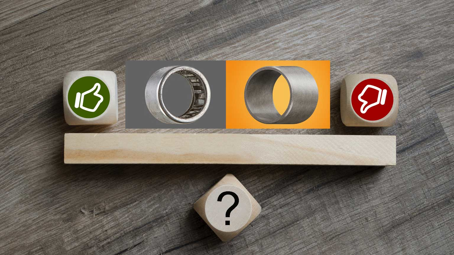 Images of metal and plastic bearings