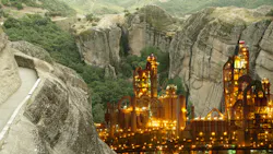 Manufacturing plant in a chasm Manufacturing plant in a chasm