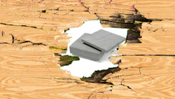 3M foam board pictured through hole in plywood 3M foam board pictured through hole in plywood