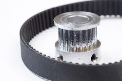 This timing belt and aluminum pulley are used in CNC machines for motion control. This timing belt and aluminum pulley are used in CNC machines for motion control.