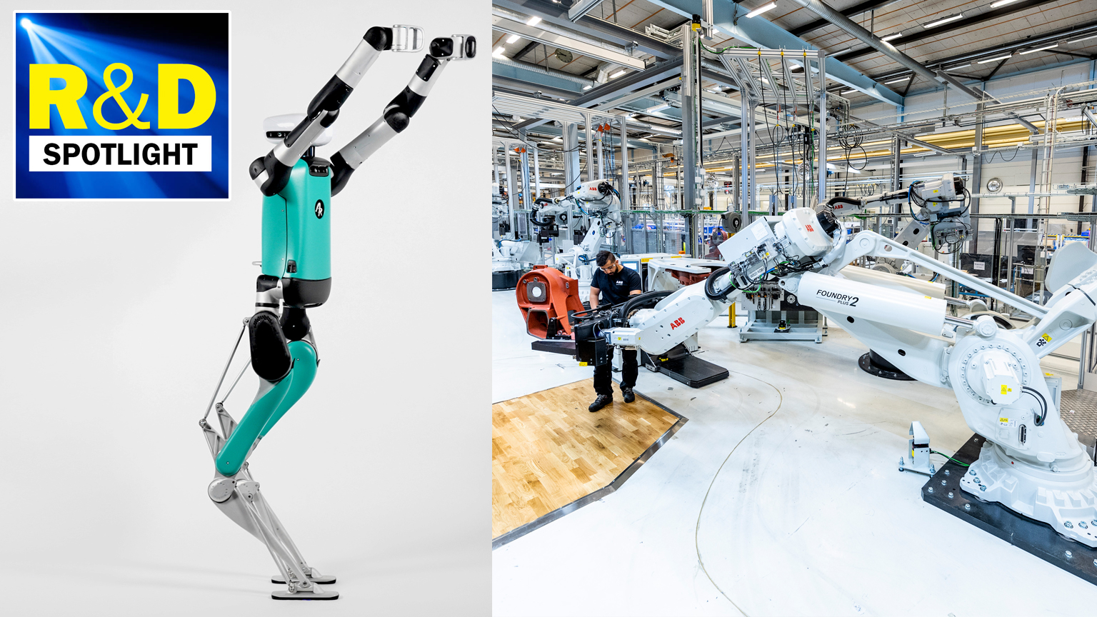 Photo collage with R&D Spotlight logo