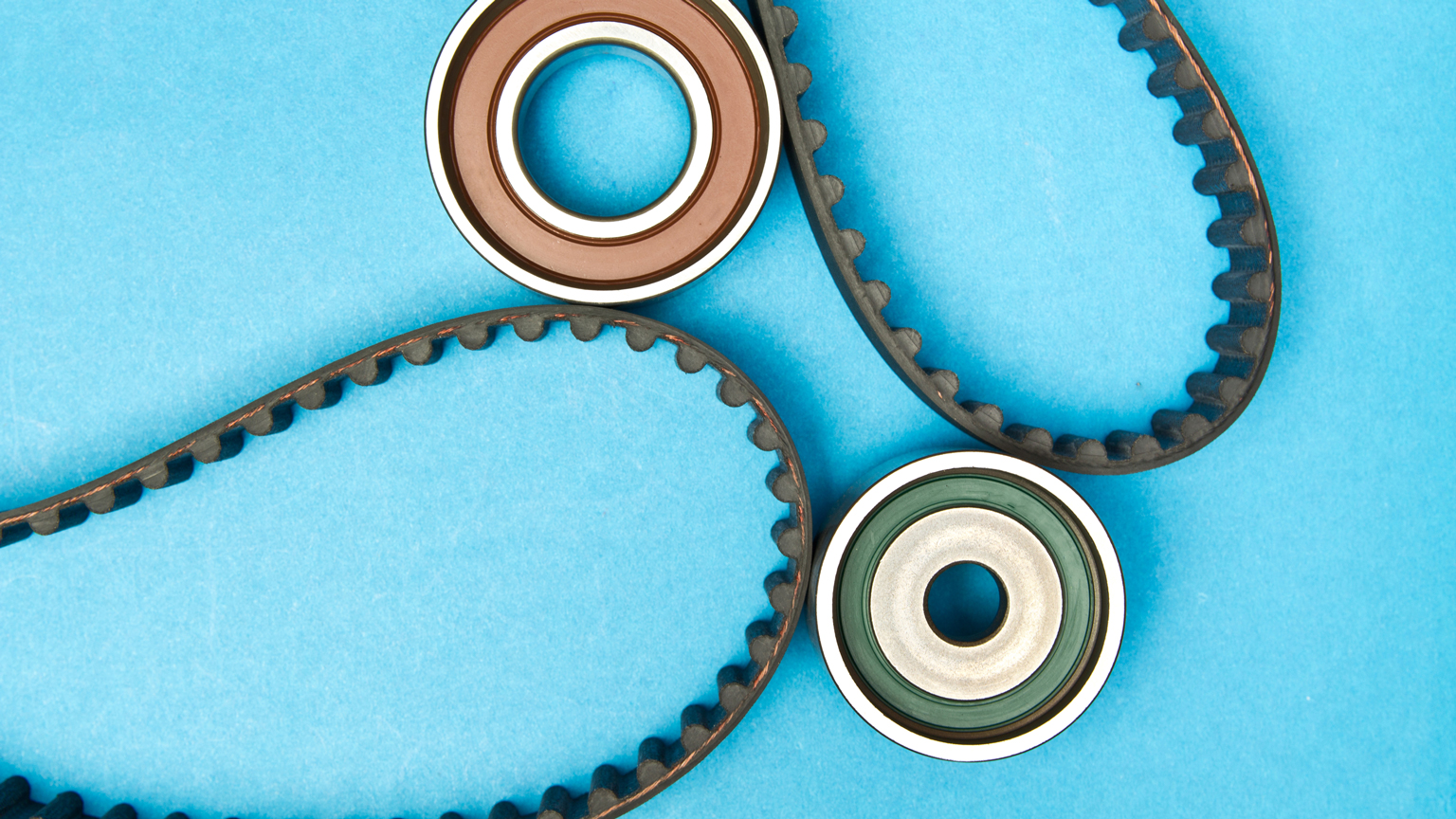 Timing belt with rollers on background