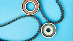 Timing belt with rollers on background Timing belt with rollers on background