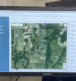 The harvester uses LiDAR technology and differential global positioning systems (DGPS) to do all its navigation and enables the harvester to be tracked in real time. The harvester uses LiDAR technology and differential global positioning systems (DGPS) to do all its navigation and enables the harvester to be tracked in real time.
