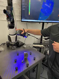 A CAD/CAM Consulting Services Inc. (CCCS) team member uses model-based inspection and measurement software to reverse-engineer a part. A CAD/CAM Consulting Services Inc. (CCCS) team member uses model-based inspection and measurement software to reverse-engineer a part.