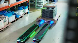 Filics Unit is an autonomous mobile robot (AMR) for floor-based pallet transport and consists of two physically separate robot skids. Filics Unit is an autonomous mobile robot (AMR) for floor-based pallet transport and consists of two physically separate robot skids.