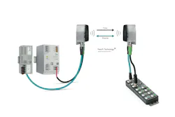 Figure 1: NearFi coupler for contactless power and real-time Ethernet transmission—e.g., between the power supply/controller and the I/O module. Figure 1: NearFi coupler for contactless power and real-time Ethernet transmission—e.g., between the power supply/controller and the I/O module.