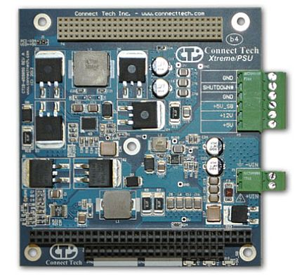 Rugged PC/104 power supply for avionics and vetronics applications introduced by Connect Tech