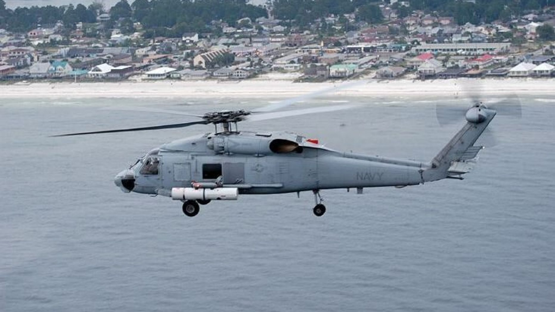 The ALMDS is installed aboard the U.S. Navy MH-60S helicopter, as shown here.