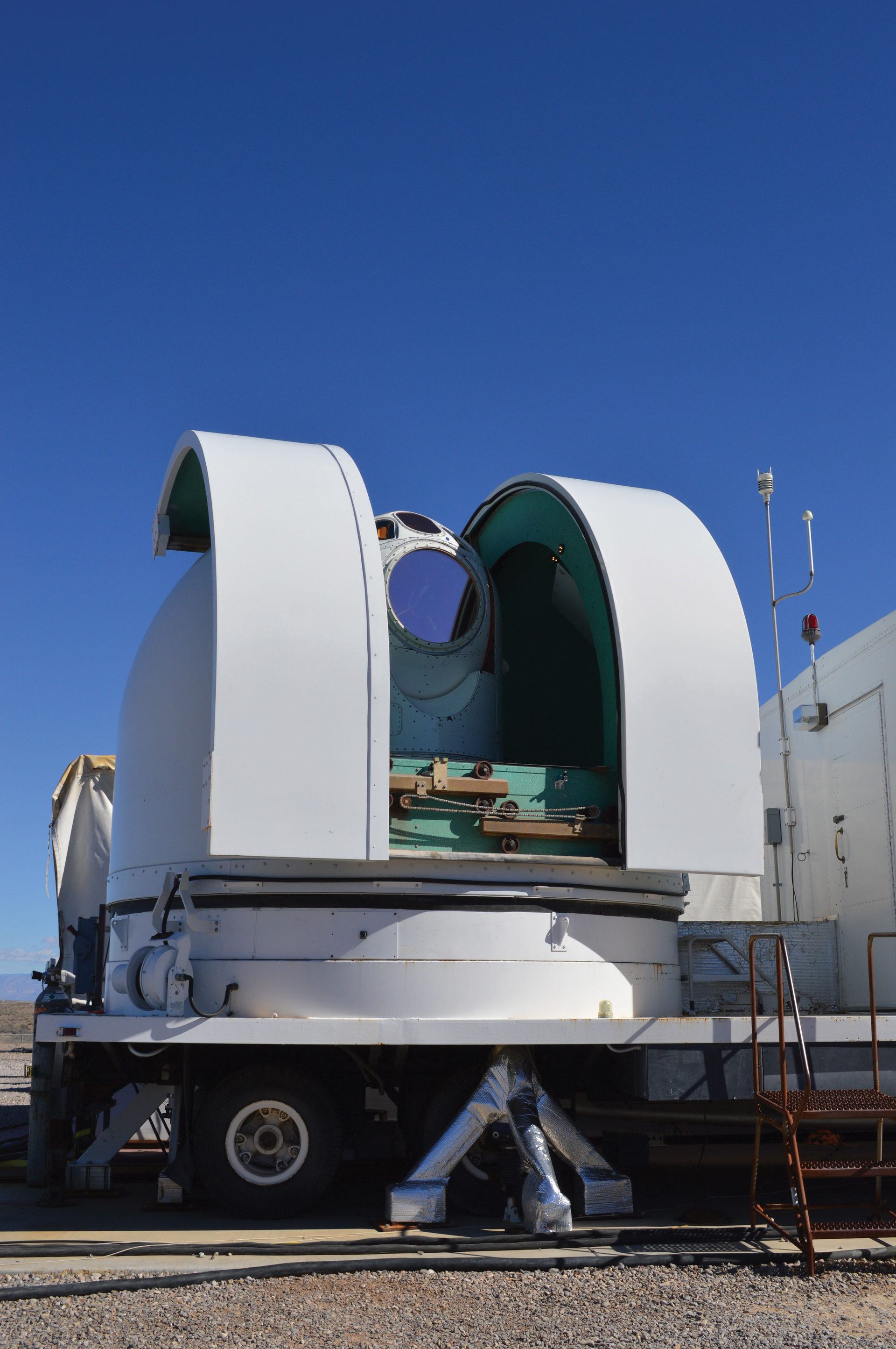 The Demonstrator Laser Weapon System at White Sands Missile Range, N.M., is one example of high energy lasers being developed and tested by the Air Force Research Laboratory.